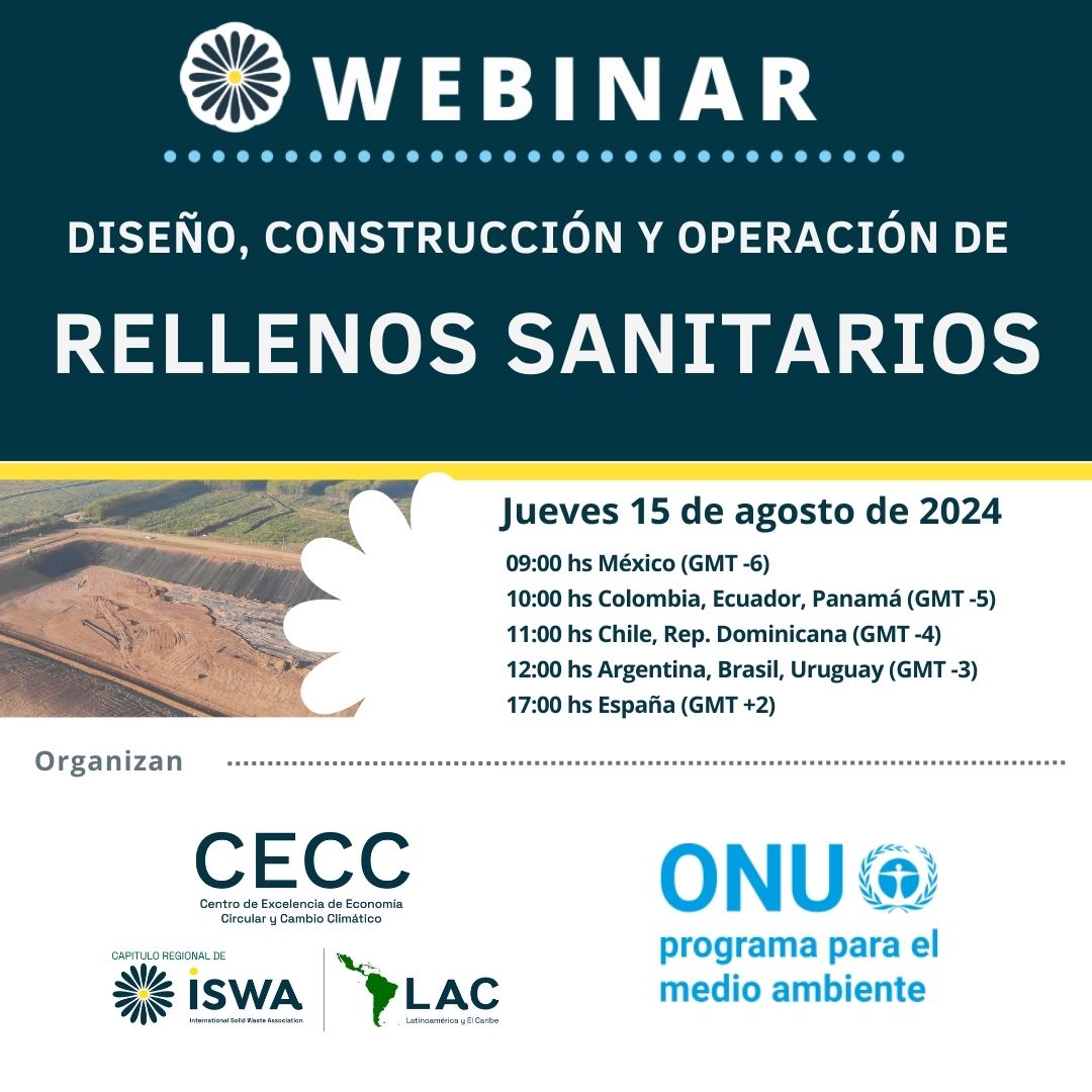 Invitación Webinar “Diseño, Construcción y Operación de Rellenos Sanitarios